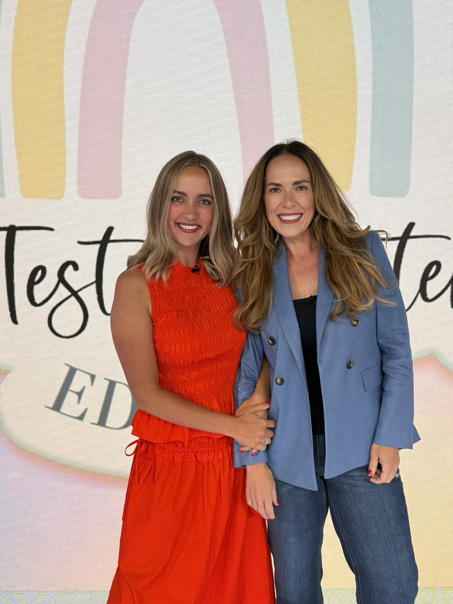Mandy and Mel on the set of The View